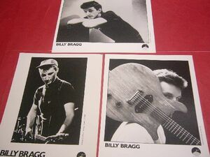 【稀少】公式プロモフォト 大判写真 3枚セット ビリー・ブラッグ BILLY BRAGG ELEKTRA RECORDS OFFICIAL PROMO PHOTO