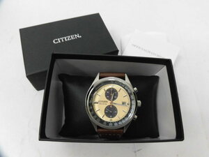 数回使用 CITIZEN シチズン Eco-Drive エコドライブ クロノグラフ B642-R011049 腕時計 GENUINE LEATHER 