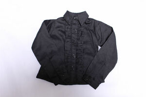 USED/ボークス製/黒のフリルシャツ