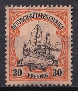 1900年ドイツ植民地 南西アフリカ カイザーのヨット切手 30Pf.