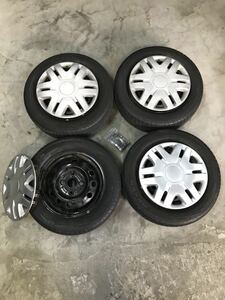 2111161 スズキ DA64V　に装着してた タイヤホイール 13X4.5J 4H100 ネクセン Nblue HDplus 165/65R13 ナット　ホイルキャップ付 