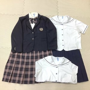 I521/Y(中古)山形県 山形城北高校 女子制服7点 /現行/特大/BLL/5L/W96/丈54/ブレザー/セーラー/スカート/リボン/YUKIKOHANAI/学生/卒業生品