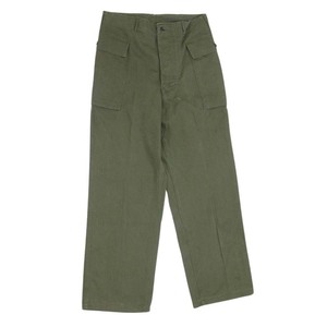 アメリカ軍 U.S.ARMY 40s M‐43 HBT TROUSERS へリンボーン 13スターボタン トラウザー ミリタリー カーゴ パンツ カーキ系 34【中古】