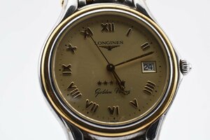 稼働品 ロンジン L3 606 5 デイト ラウンド コンビ クォーツ メンズ 腕時計 LONGINES