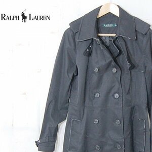 ラルフローレン RALPH LAUREN■トレンチ風コート■S(160/84A)■黒 ※NK3809493