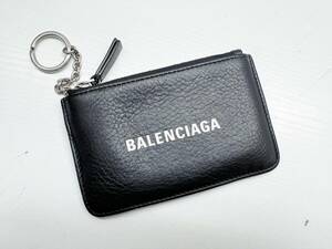 BALENCIAGA　バレンシアガ　エブリデイ　ロゴ　キーリング付き　コインケース　黒　581099