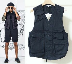 17SS Engineered Garments エンジニアードガーメンツ C-1 Vest High Count Twill ミリタリー ベスト S 紺