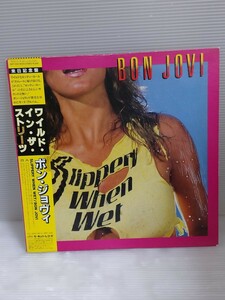 Bon Jovi ボン・ジョヴィ Slippery When Wet ワイルド・イン・ザ・ストリーツ 12インチLPレコード 来日記念盤 帯付き