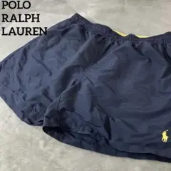 【RALPH LAUREN】スイムショーツ ハーフパンツ 水陸両用刺繍ロゴXL紺