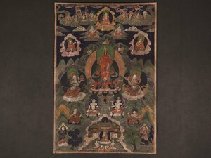 【伝来】sh9570 チベットタンカ マクリ 曼荼羅 中国画 仏画