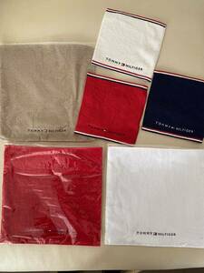 1円〜TOMMY HILFIGER トミーヒルフィガー【新品】タオルハンカチ枚6枚組ミニハンカチ