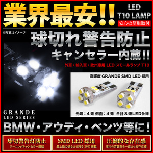 【抵抗付】 300C クライスラー LED ポジション スモールランプ 警告灯キャンセラー付 T10ウェッジ球 2個セット [H17.2～H23.9]