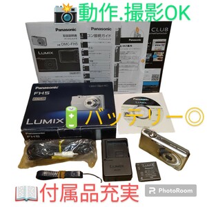 【動作.撮影OK/バッテリー◎/付属品充実・送料無料】パナソニック/Panasonic　LUMIX/ルミックス　液晶デジタルカメラ　デジカメ　DMC-FH5