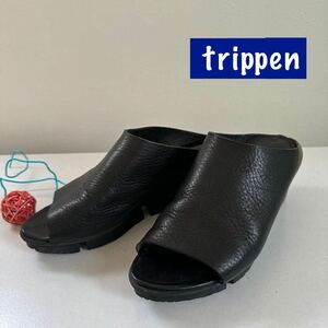 trippen トリッペン サンダル 黒 ブラック レザー 靴 美品