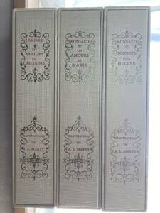 【超希少な全3冊揃い！】1957年 A.E.マルティ 挿絵本『 ロンサール恋愛詩集 』限定1950部内1723番 フランス ピエール・ド・ロンサール