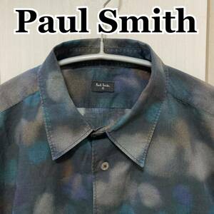 ポールスミス　PaulSmith 総柄シャツ　ドット　水彩　Sサイズ　長袖シャツ アート