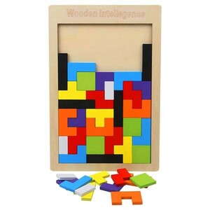 送料無料 知育玩具 積み木 テトリス 木製 パズル ジグソーパズル (0)
