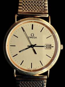 オメガ　紳士用クォーツ腕時計　デ・ヴィル　中古品　ベルト社外品　分解調整済み