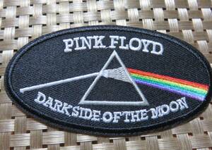 黒楕円　虹◆新品　ピンク・フロイド　　 PINK FLOYD 　イングランド　ロックバンド　刺繍ワッペン◆激シブ　ムービー　音楽ミュージック