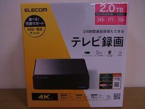 ★エレコム 外付けハードディスク ELD-HTV020UBK 2TB 新品未開封、現状渡し