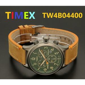 【箱つぶれアウトレット】TIMEX タイメックス Expedition Scout TW4B04400 厚手レザーバンド グリーン 100m防水 インディグロナイトライト