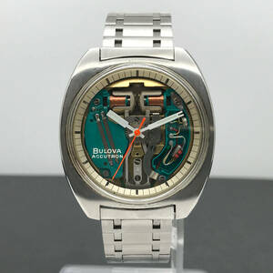 【稼働品 WORKING/動画あり】BULOVA ACCUTRON Spaceview/ブローバ アキュトロン スペースビュー/スケルトンダイヤル/音叉時計/214/M9