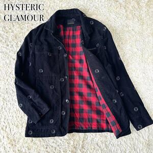 HYSTERIC GLAMOUR NIRVANA コーデュロイ ジャケット 総柄 ヒステリックグラマー ニルヴァーナ カートコバーン チェック ブラック 黒