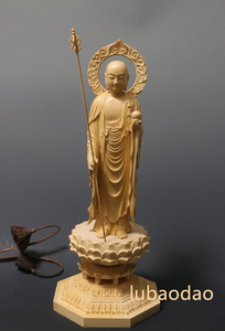  最高級 仏教美術 地蔵菩薩 仏師で仕上げ品 木彫仏像 災難除去 鎮宅辟邪 地蔵菩薩立像 地蔵尊 置物 仏像立像 