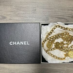 1円 【鑑定済】極美品 CHANEL チェーンベルト ロング 96A ココマーク カンボン GP CHANEL 31 RUE CAMBON