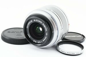 Olympus M.Zuiko 14-42mm f/3.5-5.6 II R MSC シルバー [美品] プロテクターフィルター付き 標準ズームレンズ