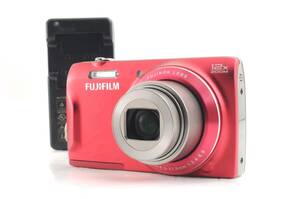 動作品 富士フィルム FUJIFILM FinePix T500 ファインピックス 赤 レッド コンパクトデジタルカメラ 充電器付 管K6671