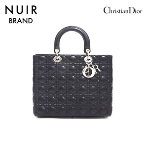 クリスチャンディオール Christian Dior ハンドバッグ シルバー金具 カナージュ ブラック