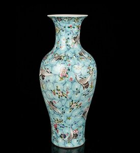 景徳鎮　花瓶　琺瑯彩　インテリア　鶴柄　粉彩 磁器　置物　装飾　収蔵　コレクション