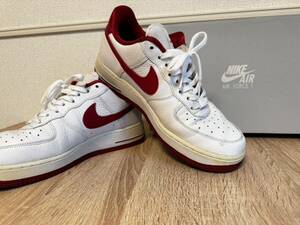 【中古/箱あり】NIKE AIR FORCE1 07 SE 26.5cm US9.5 UK7 AA0287101 WHITE/RED 箱あり スニーカー ナイキ