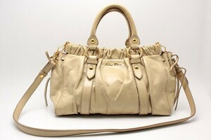 【最終処分価格】MIUMIU 2WAYバッグ ベージュ系 ハンド ショルダー 23776