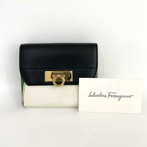 《大特価！》 Ferragamo フェラガモ 二つ折り財布 ガンチーニ レザー 7-34457