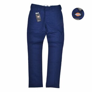 未使用 Dickies ディッキーズ tcツイル ストレッチ 5ポケット チノパンツ ワークパンツ スリム DK006899 W28 メンズ ネイビー M726717