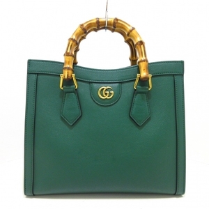 グッチ GUCCI トートバッグ 660195 ダイアナ スモール トートバッグ レザー グリーン レディース 美品 バッグ