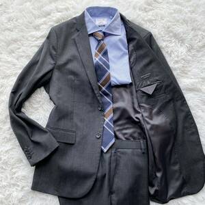 【大きいサイズ】BANANA REPUBLIC バナナリパブリック スーツ セットアップ 42R XL LL 黒 ブラック TAILORED SLIM FIT スリムフィット