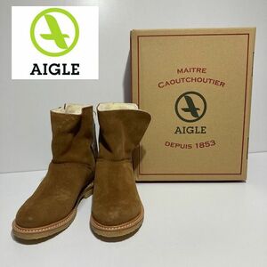 ★新品 定価24,200円 AIGLE エーグル キッズ ジュニア ブーツ 18.5cm ボアブーツ 子供 男の子 女の子◆