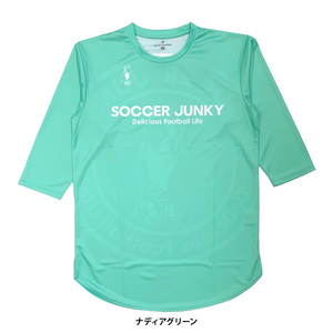 soccer junky (サッカージャンキー) ロング丈 七分袖 プラクティス シャツ (L) N.GREEN SJ22A34 | futsal フットサル グリーン プラシャツ