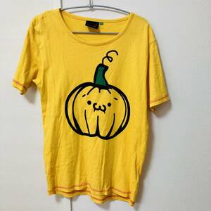 Tシャツ 半袖カットソー　Tシャツ プリント　パンプキン　かぼちゃ　イエローM ユニセックス　オールシーズン