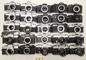M327D 大量 ２５個 MF 一眼 フィルムカメラ Konica AUTOREX FS-1 FUJICA ST605 ST801 MINOLTA SR-1 X-7 コシナ CT1 CHINON 等 ジャンク