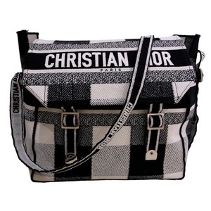 クリスチャン・ディオール Christian Dior 　メッセンジャーバッグ ブラック/ホワイト キャンバス メッセンジャーバッグ メンズ 中古
