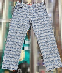 良品 SUPREME シュプリーム 22SS Fat Tip Jacquard Regular Jean デニムパンツ ブルー サイズ36