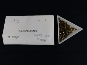 2927△未使用 チェコビーズ M.C.GLASS BEADS SMOKE TOPAZ スモークトパーズ サイズ/4 SUPERIOR CRYSTAL