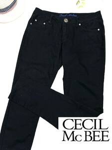CECIL Mc BEE　セシルマクビー　スキニーデザインパンツ　ブラック 　サイズL