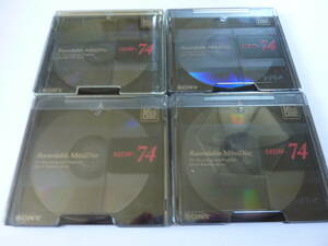 MD ミニディスク minidisc 中古 初期化済 SONY　MDW74 ４枚セット