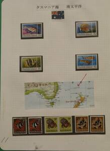 世界の魚と海洋生物の切手（南太平洋・タスマニア海・オーストラリア）