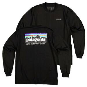 １円～　送料無料　パタゴニア　P6ミッション 美品　L　黒　長袖Tシャツ　ロンT　アウトドア　カリフォルニア　CA　LA